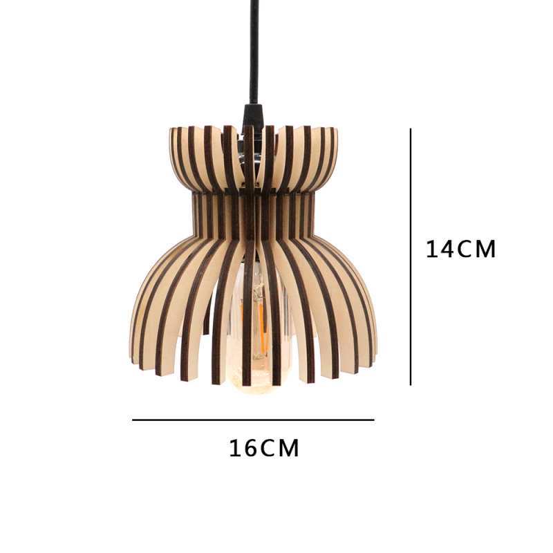 Modern Decorative Home Decor Laser Cut Plywood Lamp Wooden Pendant Light
