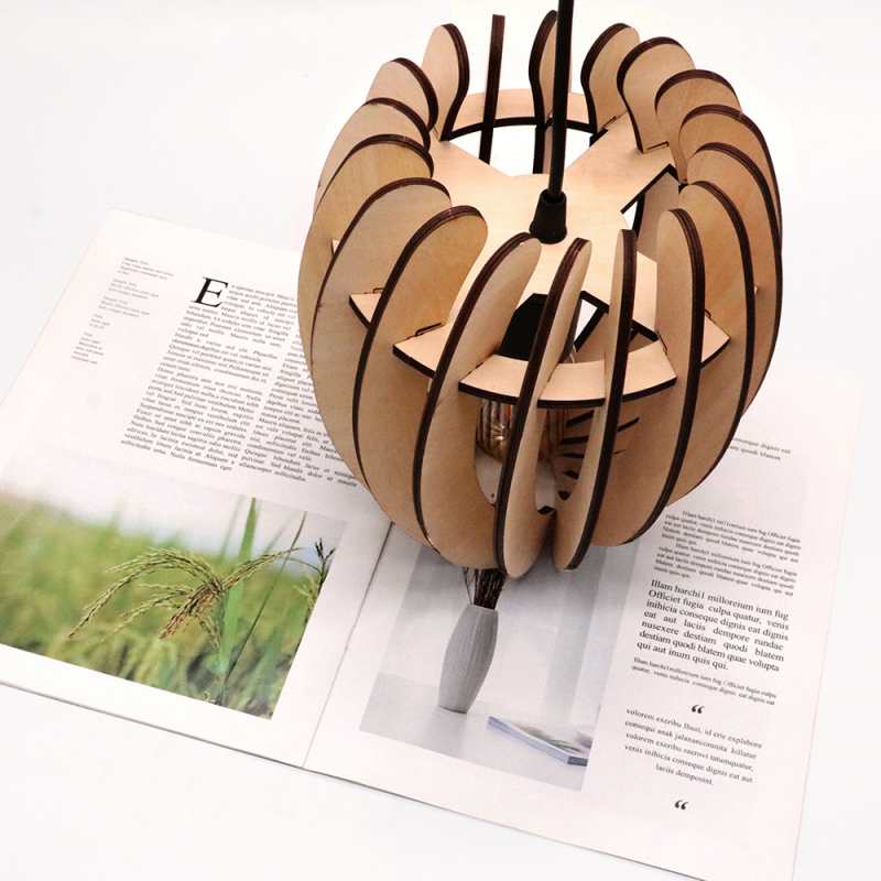 Factory Laser Cut Modern Elegance Wooden Pendant Lamp Lantern