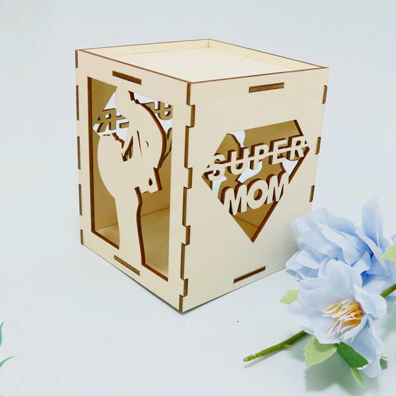 2025 Best Gifts Unique Gift for Mom Mather’s Day Wooden Light Super Mom for Tabletop Decoration