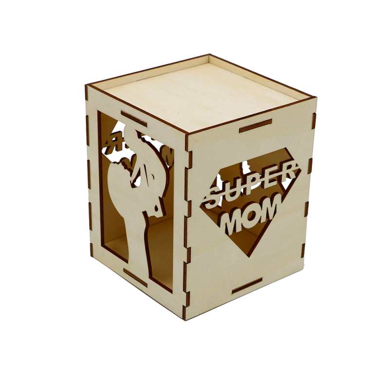 2025 Best Gifts Unique Gift for Mom Mather’s Day Wooden Light Super Mom for Tabletop Decoration