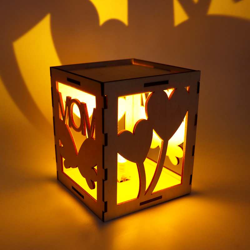 A Heartwarming Gift for Mom Mather’s Day Wooden Candle Holder Lantern Super Mom