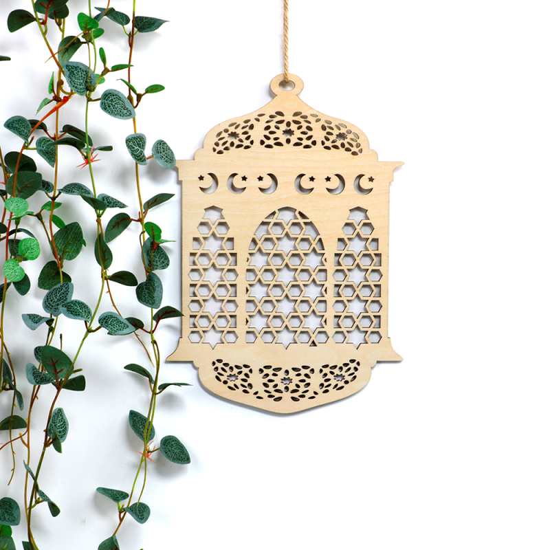 Eco-Friendly Laser Cutting Natural Ramadan Decorations Wall Decor Wood Sign