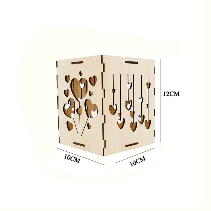 A Charming Valentine's Day Surprise Wooden Heart Shaped Light Candle Holder