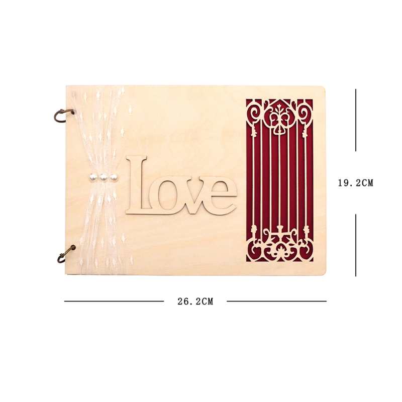 Custom Laser Cut Engraving Wedding Guest Book Wood Covers