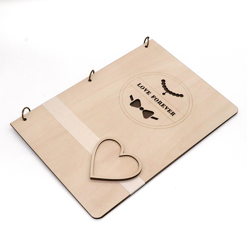 Rustic Personalized Wooden Cover Wedding Guest Book Wooden Cover