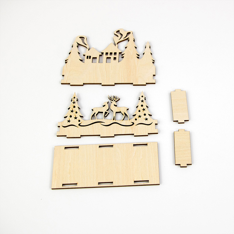 Christmas candle tray box Candle safety wooden box candle holder