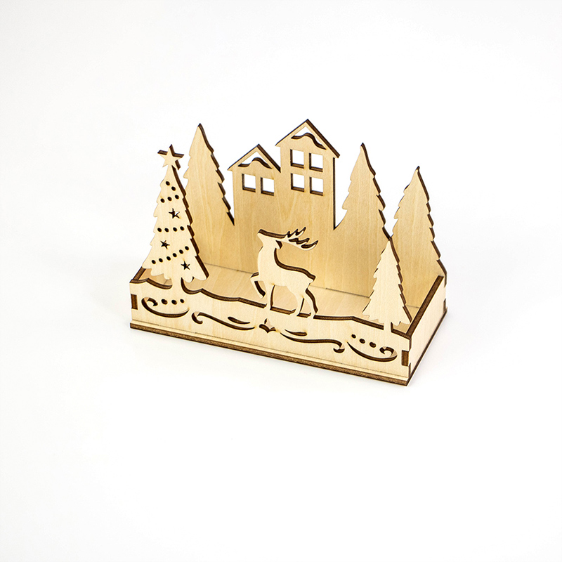 New popular candle display boxes decorated with Christmas wooden candle holders