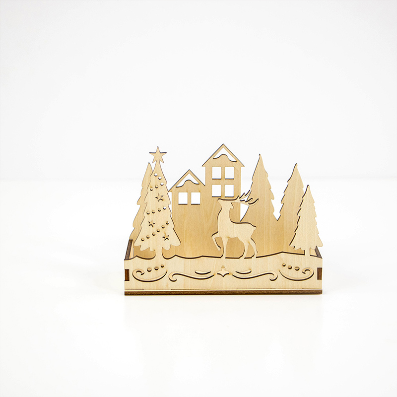 New popular candle display boxes decorated with Christmas wooden candle holders