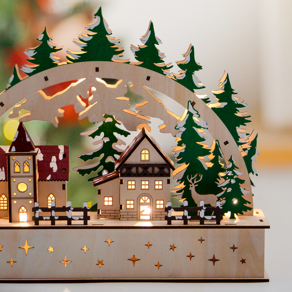 laser cut christmas village