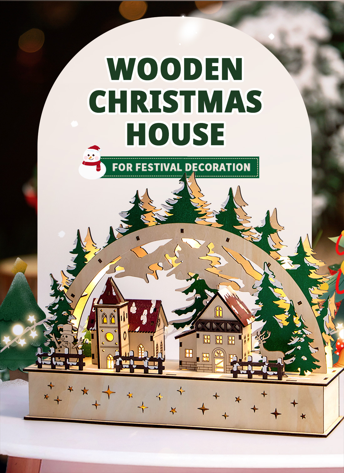 laser cut christmas village