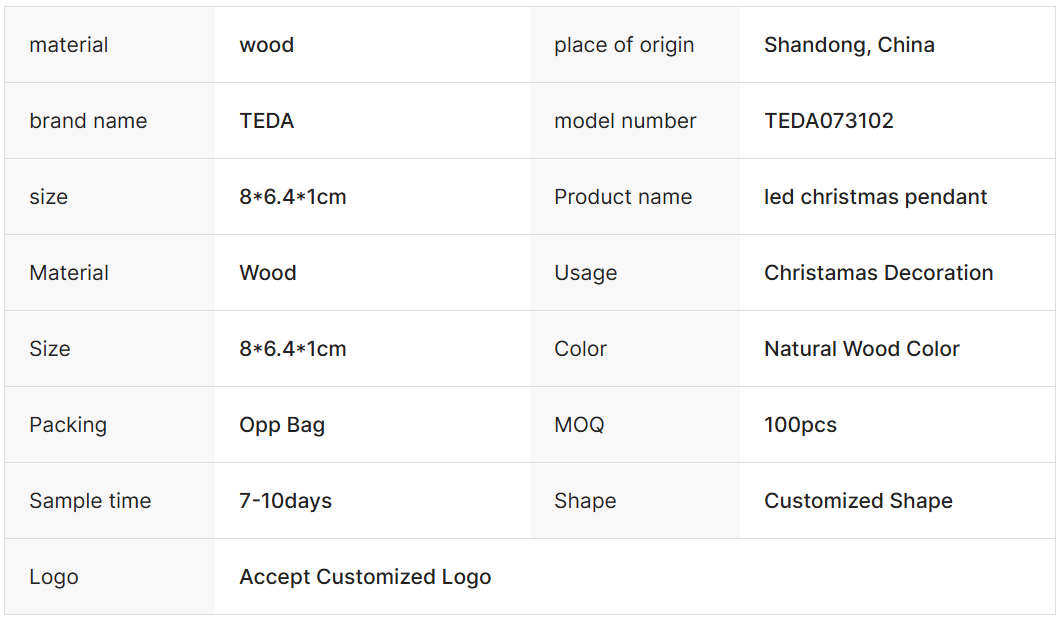 wooden christmas tree pendant