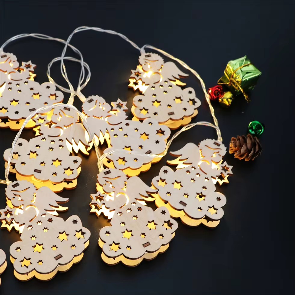 wooden christmas tree pendant