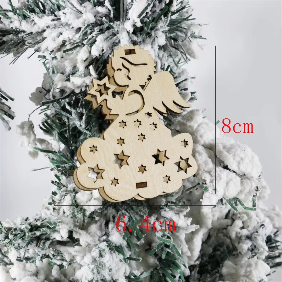wooden christmas tree pendant