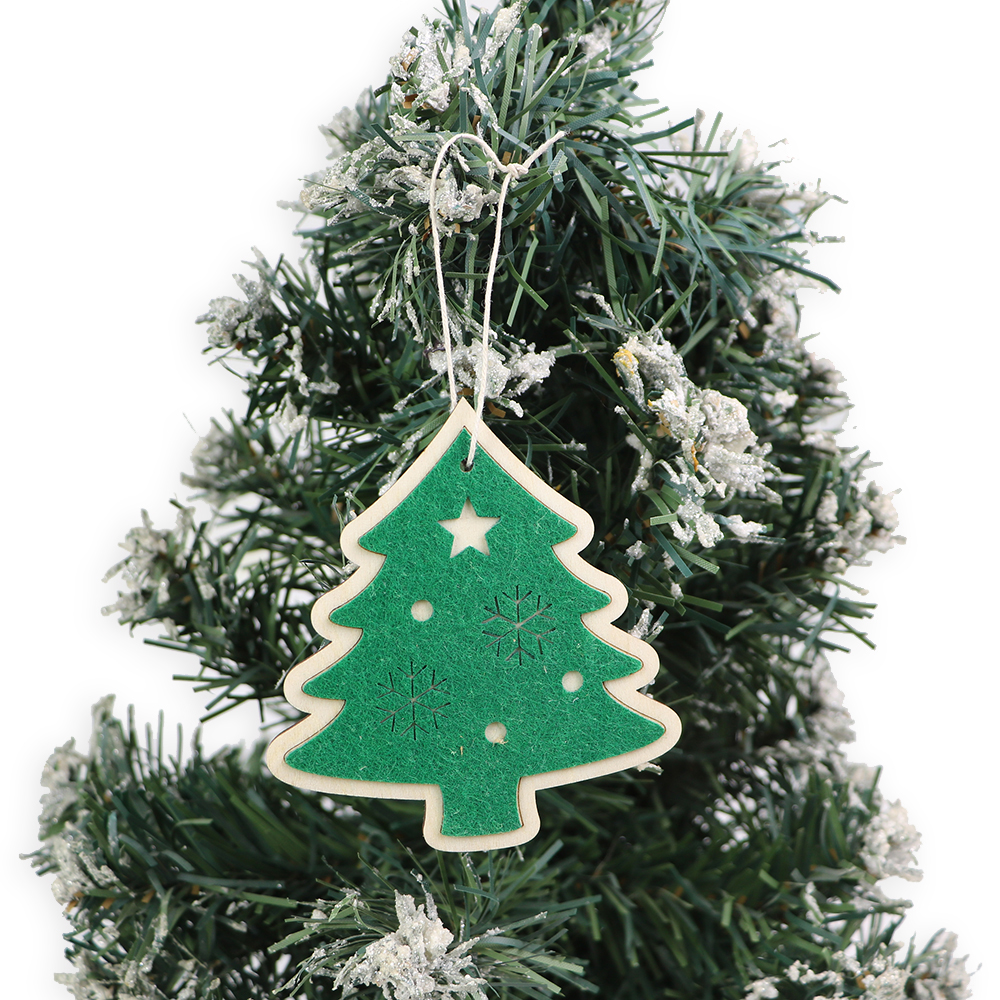 wooden christmas tree ornament