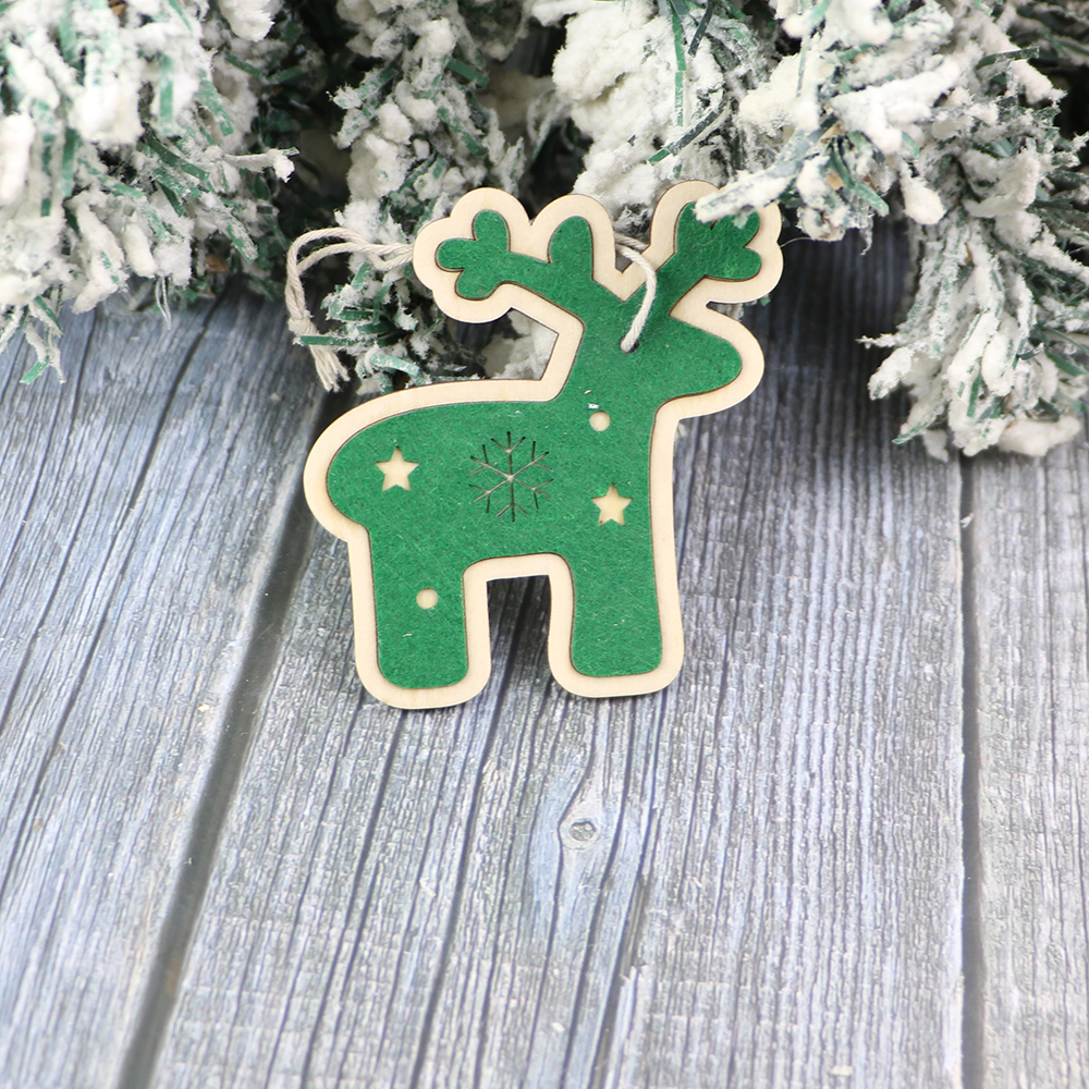 wooden christmas tree ornament