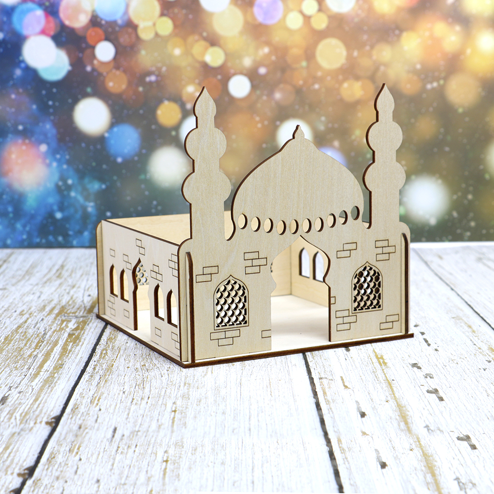 Ramadan Wooden Serving Tray Plate