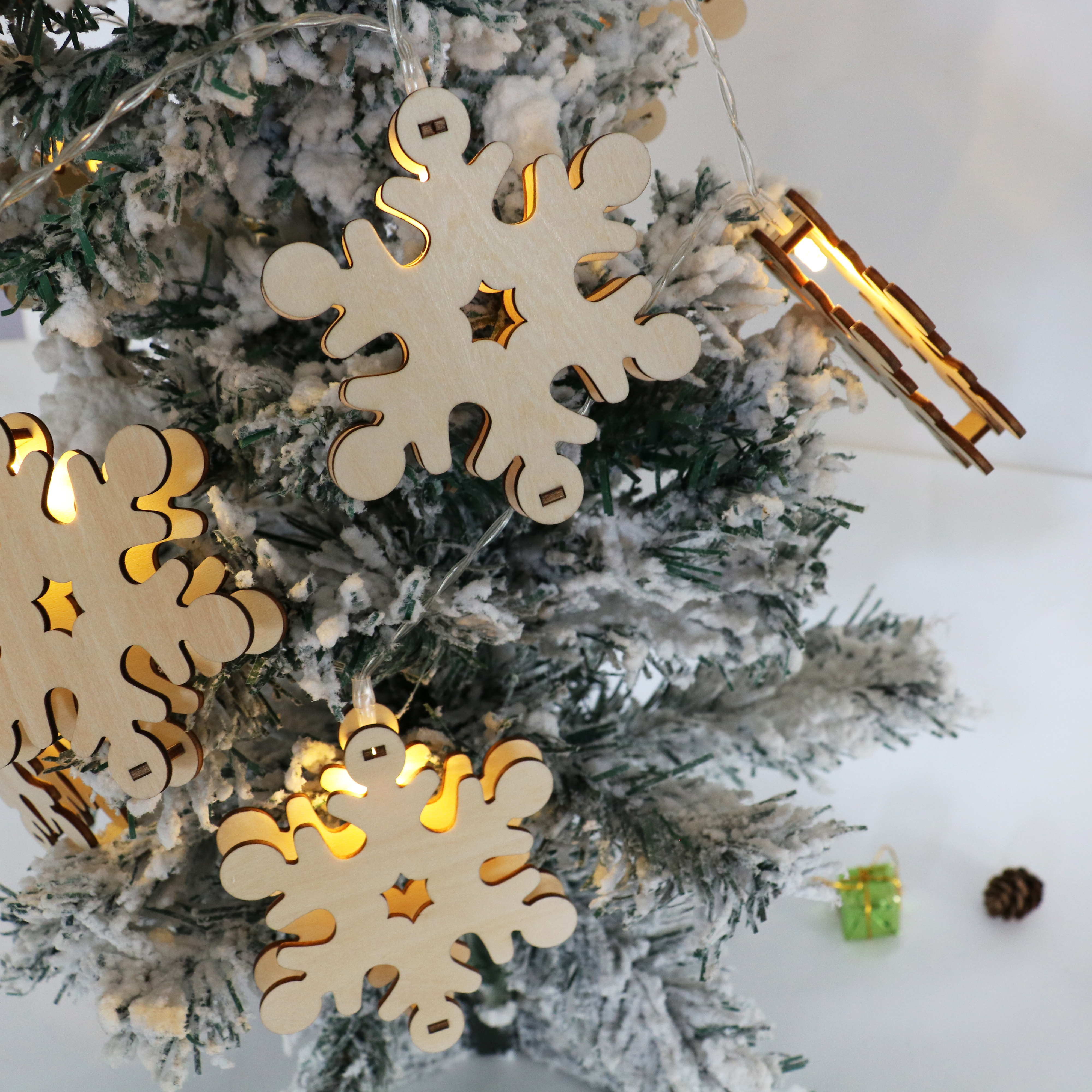 wooden christmas tree ornament