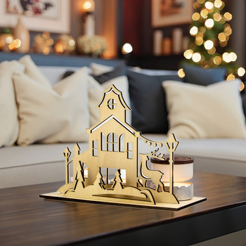 wooden Christmas candlestick wooden Christmas candlestick