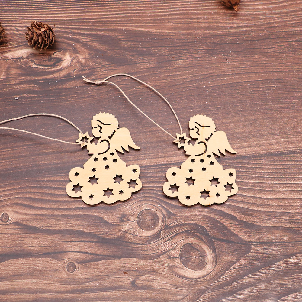 wooden christmas tree pendant