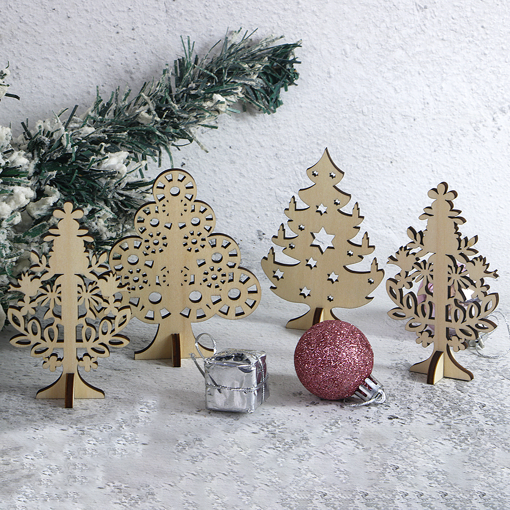 Wooden Christmas tree ornaments
