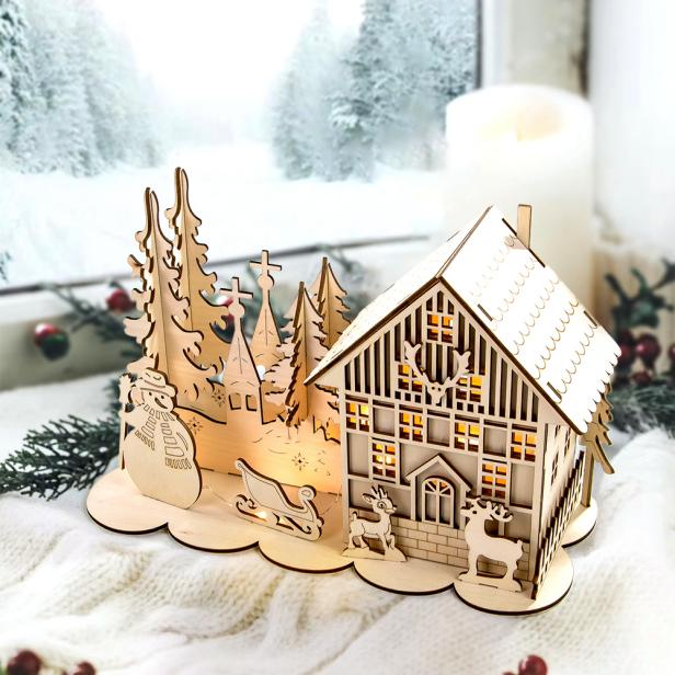 christmas wooden house