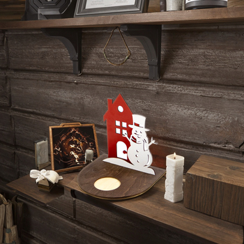 wooden Christmas candle holder