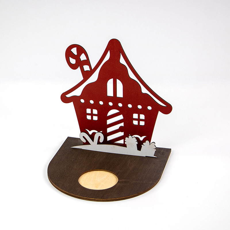 wooden Christmas candlesticks