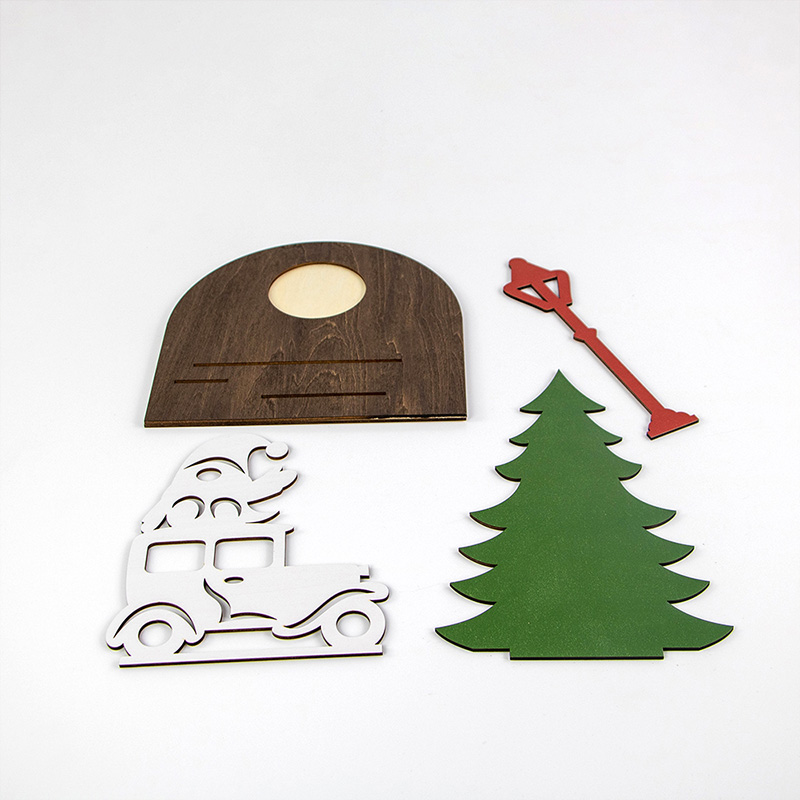 Wooden Christmas candle holder