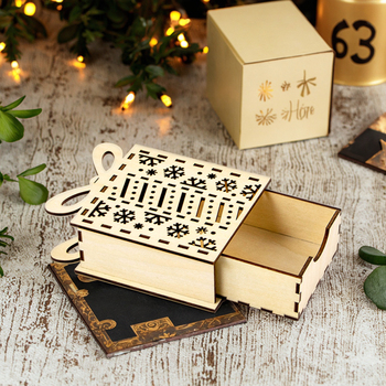 wooden Christmas gift box