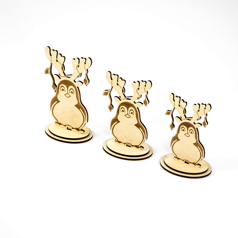 wooden Santa ornaments