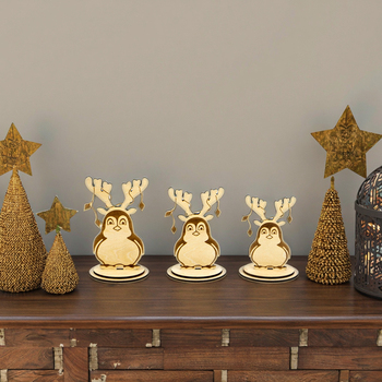 wooden Santa ornaments