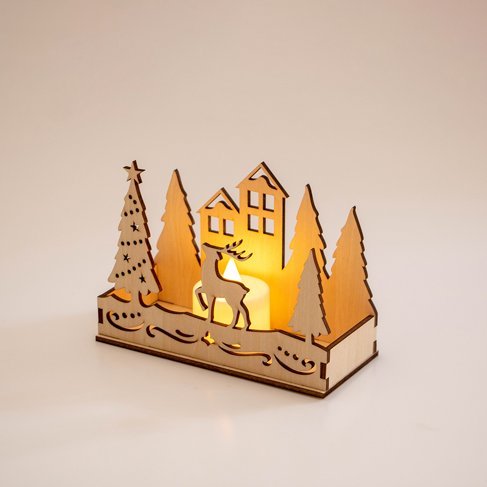 wooden candle holders