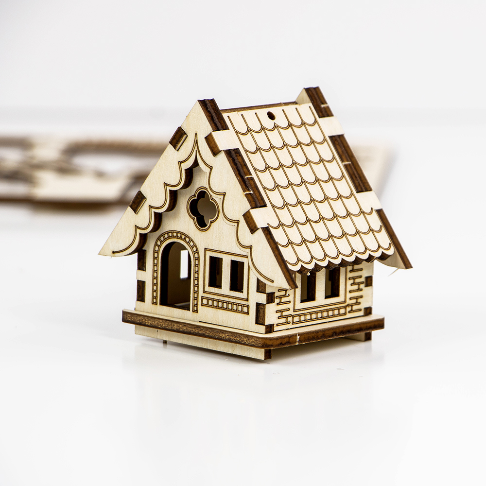 wood laser cut christmas ornament