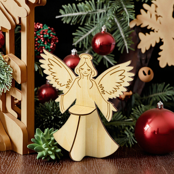 laser cut wood christmas ornament