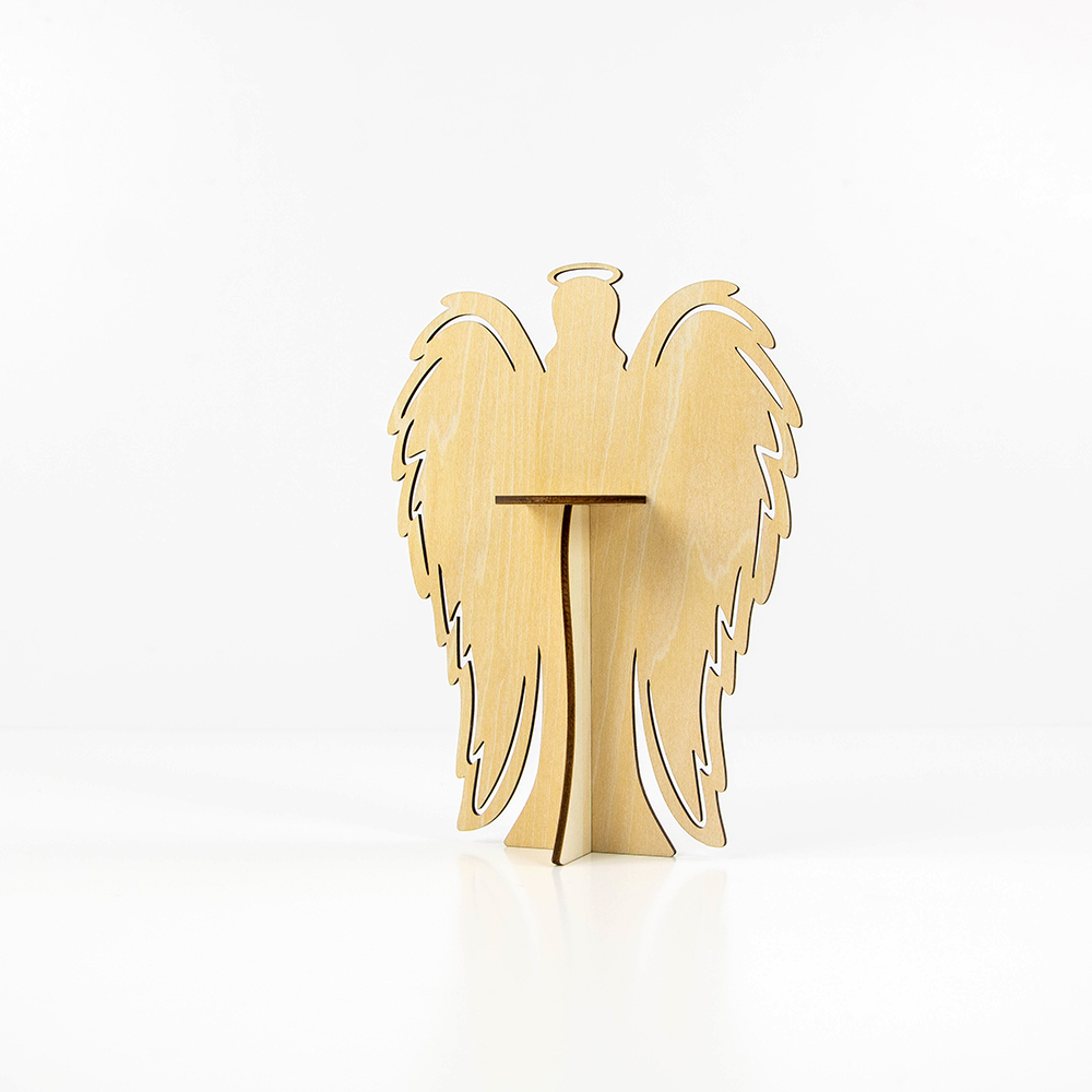 wooden Christmas Angel candlestick