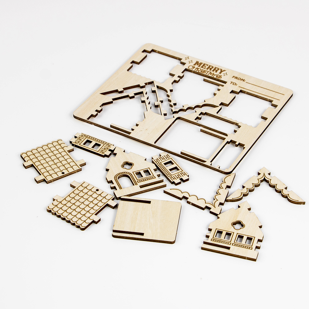 wood laser cut christmas ornament