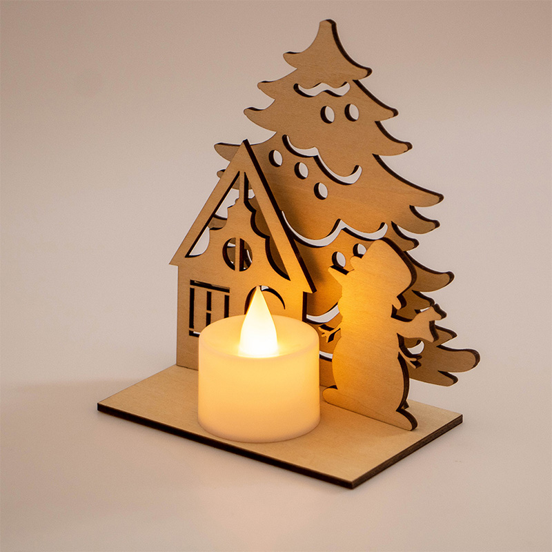 wooden Christmas candlesticks