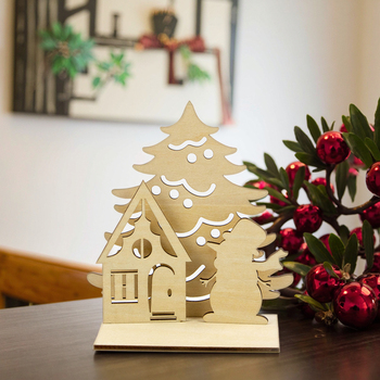 wooden Christmas candlesticks