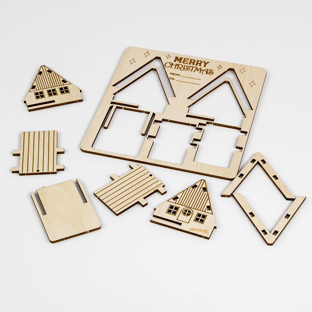 wooden christmas tree ornament