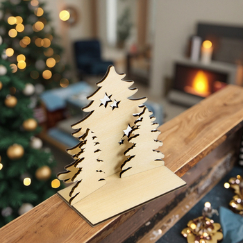wooden Christmas candlestick
