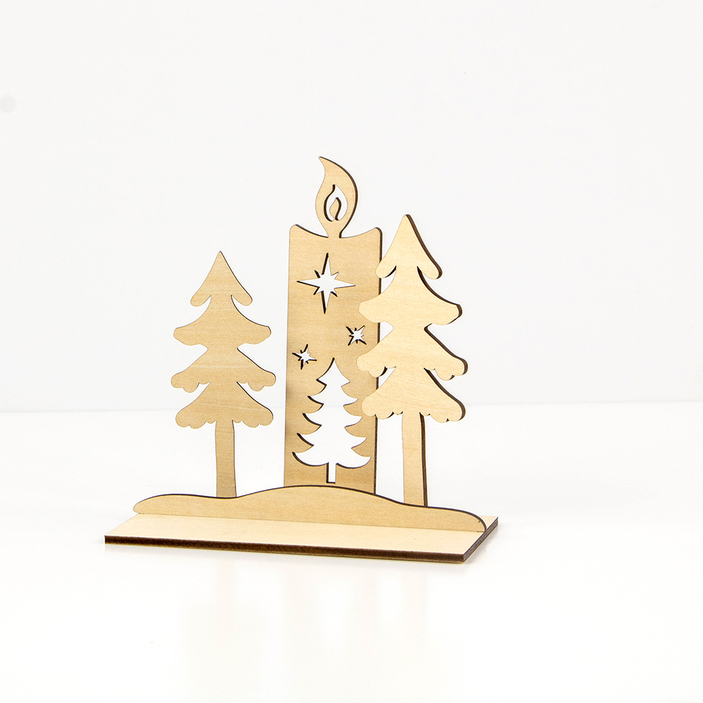 wood laser cut christmas ornament
