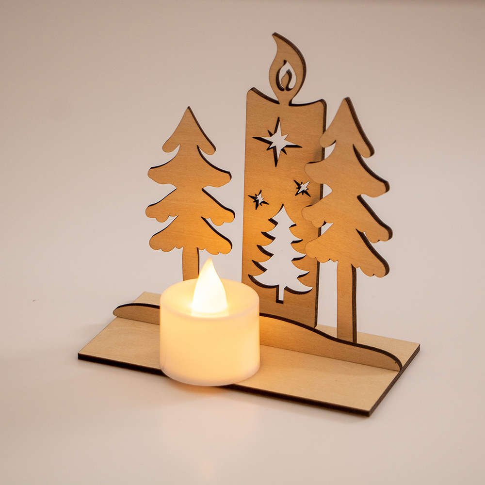 wood laser cut christmas ornament
