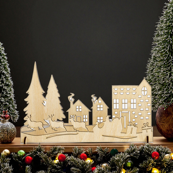 vintage wood christmas village house