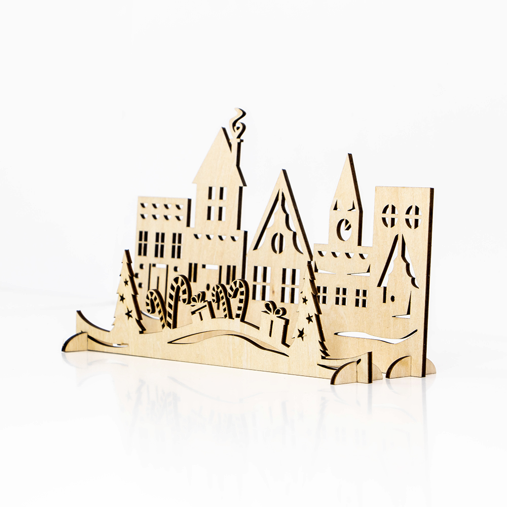 plywood christmas village