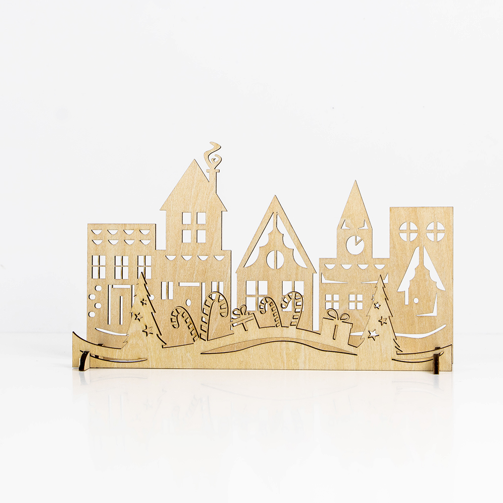 plywood christmas village