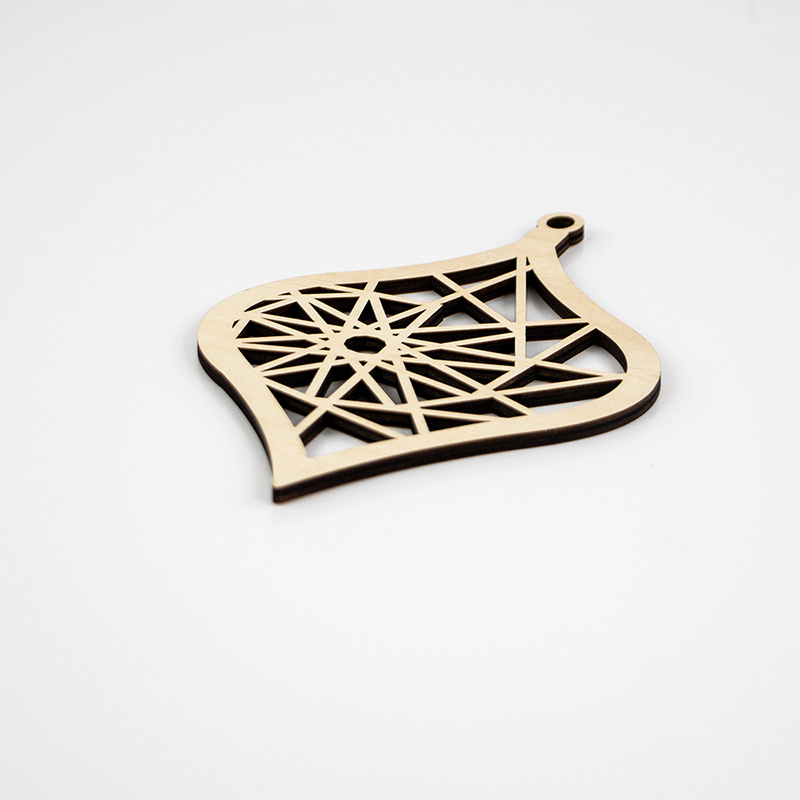 wooden Christmas tree pendant