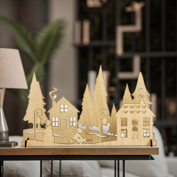 wooden christmas village