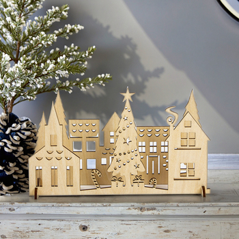 christmas village wood