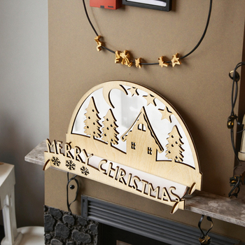 vintage wood christmas village house