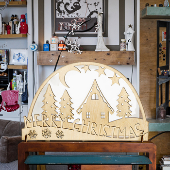 wooden christmas village